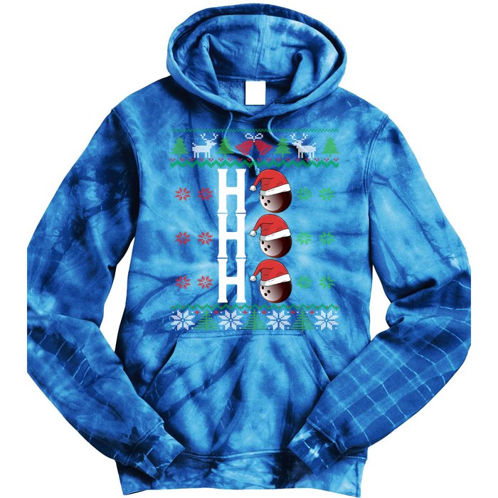 Bowling Ball Ho Ho Ho Ugly Christmas Bowler Cool Gift Tie Dye Hoodie