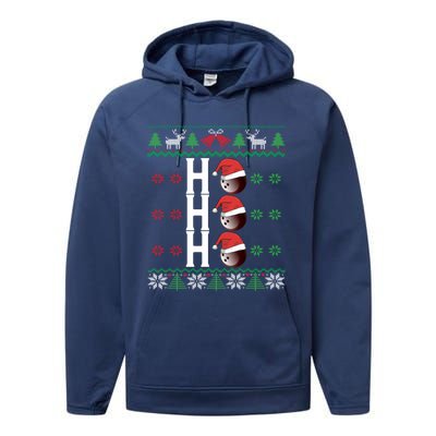 Bowling Ball Ho Ho Ho Ugly Christmas Bowler Cool Gift Performance Fleece Hoodie