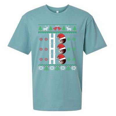 Bowling Ball Ho Ho Ho Ugly Christmas Bowler Cool Gift Sueded Cloud Jersey T-Shirt