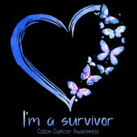 Blue Butterfly Heart I'm A Survivor Colon Cancer Awareness City Backpack