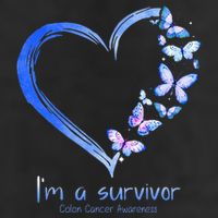 Blue Butterfly Heart I'm A Survivor Colon Cancer Awareness 11oz C Handle Ceramic Mug