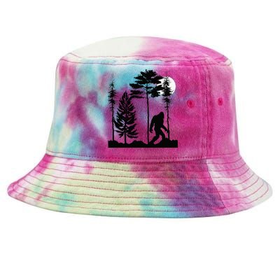 Bigfoo Bigfoot Hiding In Forest At Night Sasquatch Tie-Dyed Bucket Hat