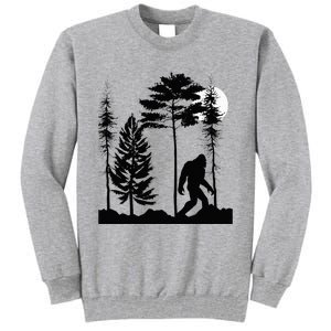 Bigfoo Bigfoot Hiding In Forest At Night Sasquatch Tall Sweatshirt