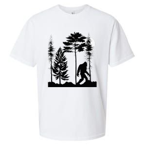 Bigfoo Bigfoot Hiding In Forest At Night Sasquatch Sueded Cloud Jersey T-Shirt