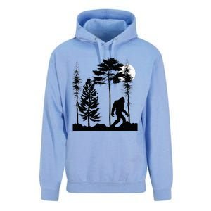 Bigfoo Bigfoot Hiding In Forest At Night Sasquatch Unisex Surf Hoodie