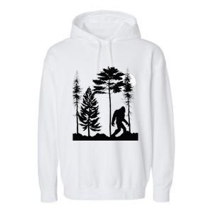 Bigfoo Bigfoot Hiding In Forest At Night Sasquatch Garment-Dyed Fleece Hoodie