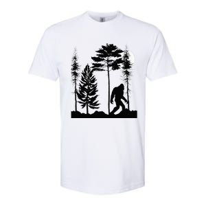 Bigfoo Bigfoot Hiding In Forest At Night Sasquatch Softstyle CVC T-Shirt