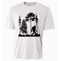 Bigfoo Bigfoot Hiding In Forest At Night Sasquatch Cooling Performance Crew T-Shirt