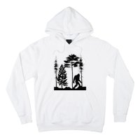 Bigfoo Bigfoot Hiding In Forest At Night Sasquatch Hoodie