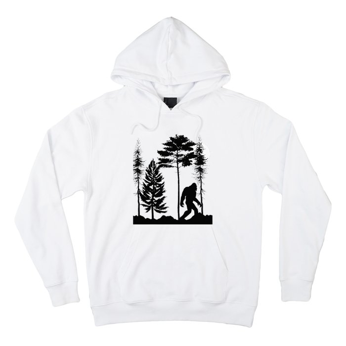 Bigfoo Bigfoot Hiding In Forest At Night Sasquatch Hoodie