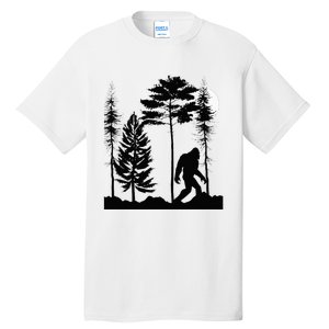 Bigfoo Bigfoot Hiding In Forest At Night Sasquatch Tall T-Shirt