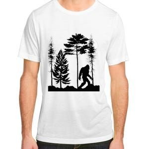 Bigfoo Bigfoot Hiding In Forest At Night Sasquatch Adult ChromaSoft Performance T-Shirt