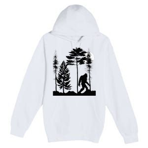 Bigfoo Bigfoot Hiding In Forest At Night Sasquatch Premium Pullover Hoodie