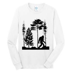 Bigfoo Bigfoot Hiding In Forest At Night Sasquatch Tall Long Sleeve T-Shirt