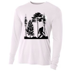 Bigfoo Bigfoot Hiding In Forest At Night Sasquatch Cooling Performance Long Sleeve Crew