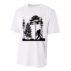 Bigfoo Bigfoot Hiding In Forest At Night Sasquatch Performance Sprint T-Shirt