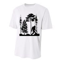 Bigfoo Bigfoot Hiding In Forest At Night Sasquatch Performance Sprint T-Shirt