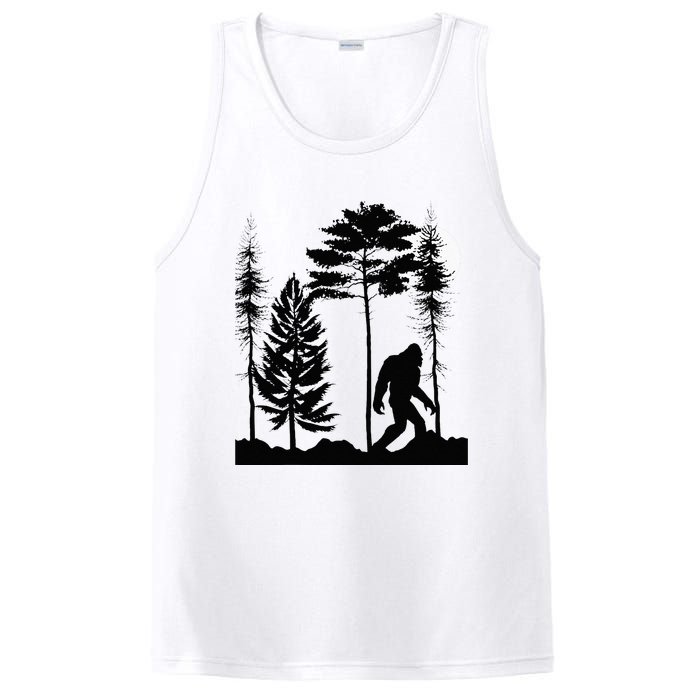 Bigfoo Bigfoot Hiding In Forest At Night Sasquatch PosiCharge Competitor Tank