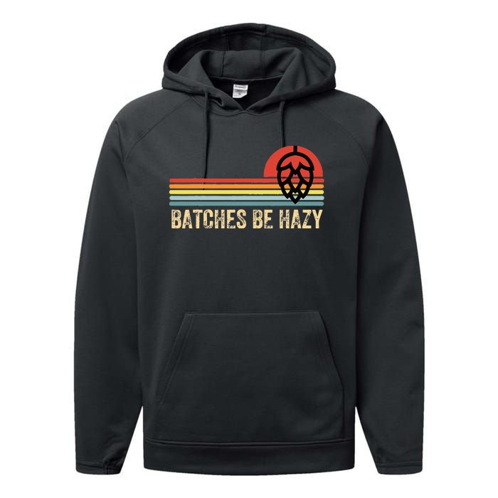 Batches Be Hazy IPA Craft Beer Vintage Performance Fleece Hoodie