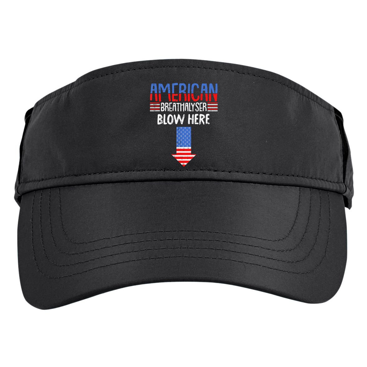 Breathalyzer Blow Here Funny 4th Of July Funny American Flag Adult Drive Performance Visor