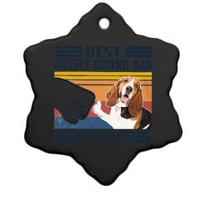 Best Basset Hound Dad Ever Funny Dog Lover Fathers Day Gift Ceramic Star Ornament