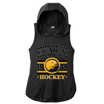 Boston Bruin Hockey Team Supporter Ladies PosiCharge Tri-Blend Wicking Draft Hoodie Tank