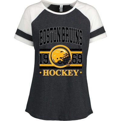 Boston Bruin Hockey Team Supporter Enza Ladies Jersey Colorblock Tee