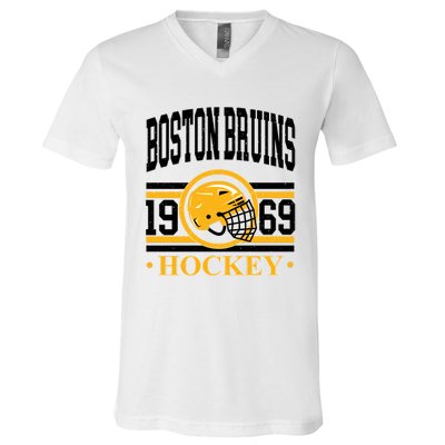 Boston Bruin Hockey Team Supporter V-Neck T-Shirt