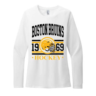 Boston Bruin Hockey Team Supporter Womens CVC Long Sleeve Shirt