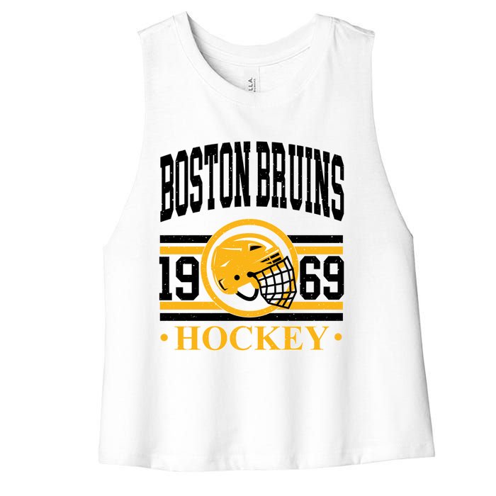 Boston Bruin Hockey Team Supporter Women's Racerback Cropped Tank