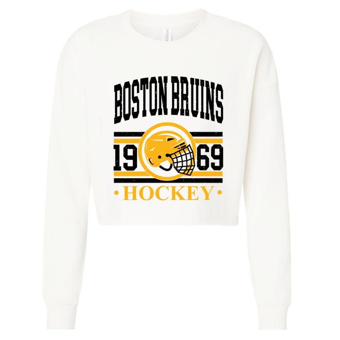 Boston Bruin Hockey Team Supporter Cropped Pullover Crew