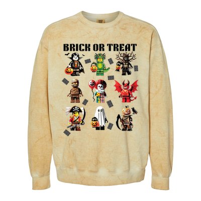 Building Bricks Halloween Brick Or Treat Costume Monsters Colorblast Crewneck Sweatshirt