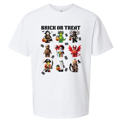 Building Bricks Halloween Brick Or Treat Costume Monsters Sueded Cloud Jersey T-Shirt