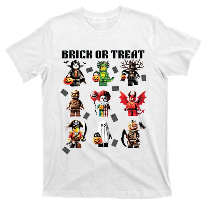 Building Bricks Halloween Brick Or Treat Costume Monsters T-Shirt