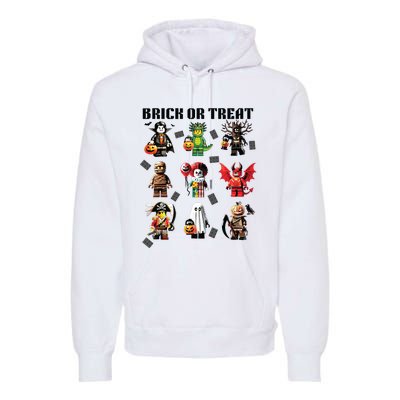 Building Bricks Halloween Brick Or Treat Costume Monsters Premium Hoodie