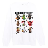 Building Bricks Halloween Brick Or Treat Costume Monsters Premium Crewneck Sweatshirt