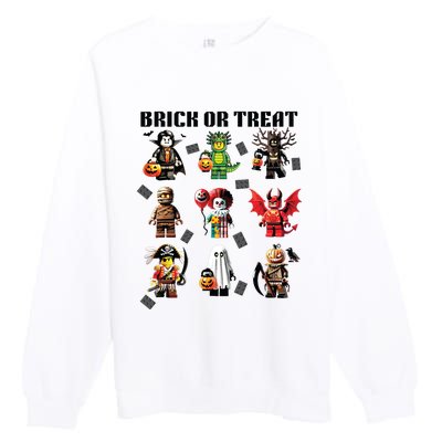 Building Bricks Halloween Brick Or Treat Costume Monsters Premium Crewneck Sweatshirt