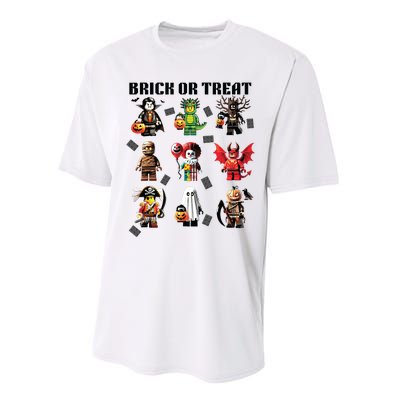 Building Bricks Halloween Brick Or Treat Costume Monsters Performance Sprint T-Shirt