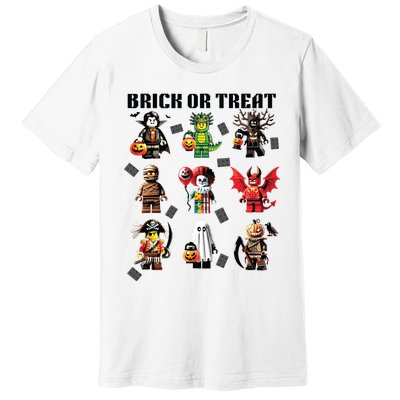 Building Bricks Halloween Brick Or Treat Costume Monsters Premium T-Shirt