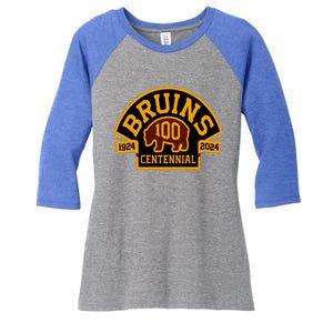 B.O.S.T.O.N B.R.U.I.N.S Hockey Season 2024 Women's Tri-Blend 3/4-Sleeve Raglan Shirt