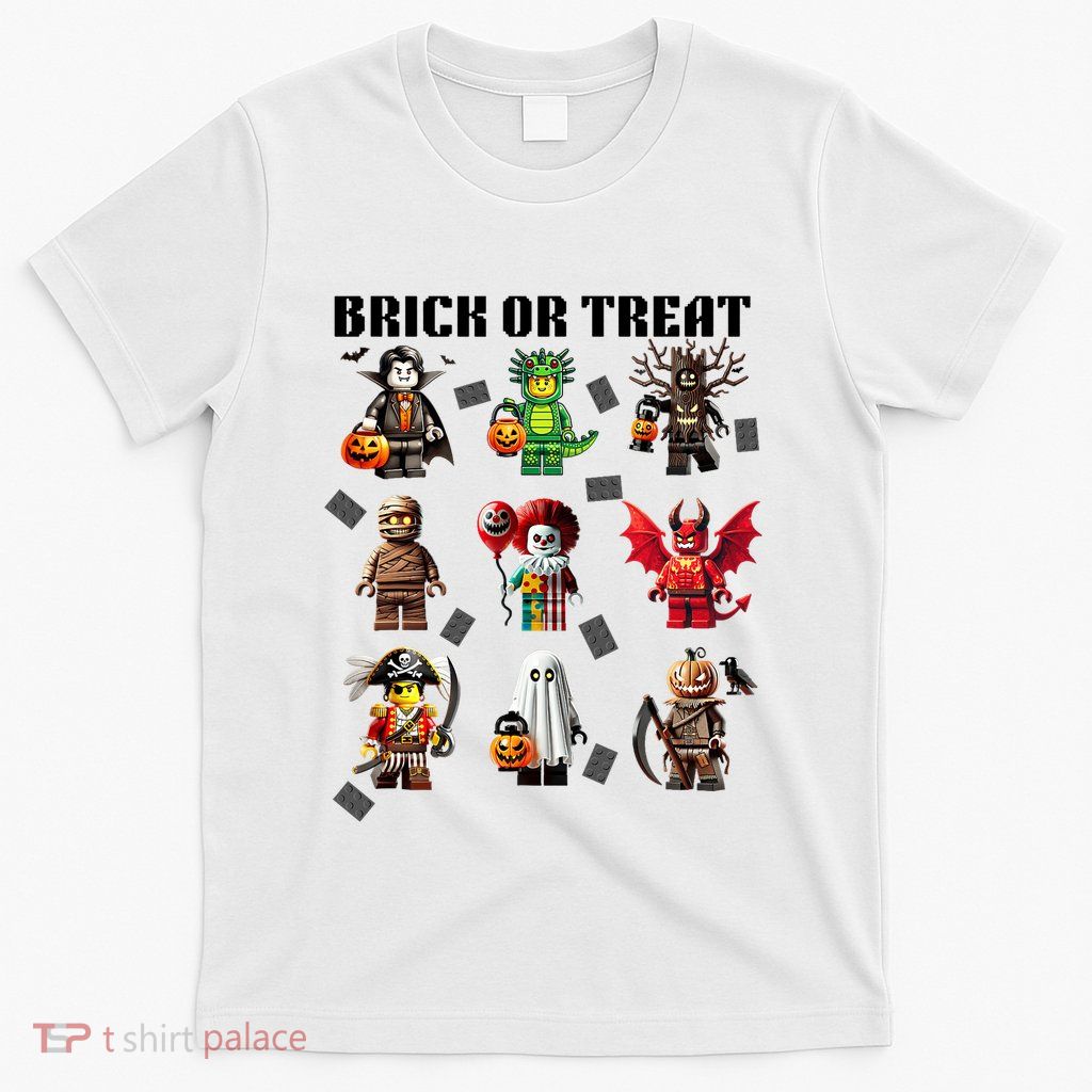 Building Bricks Halloween Brick Or Treat Costume Monsters T-Shirt