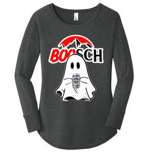 Boosch Beer Halloween Funny Ghost Drinking Beer Women's Perfect Tri Tunic Long Sleeve Shirt