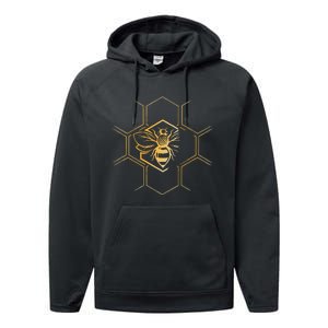 Beekeeper Beekeeping Honeycomb Love For Bees Performance Fleece Hoodie