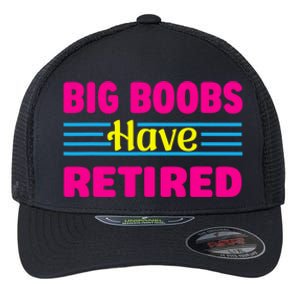 Big Boobs Have Retired Funny Breast Reduction Flexfit Unipanel Trucker Cap