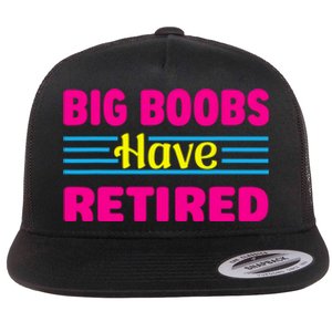 Big Boobs Have Retired Funny Breast Reduction Flat Bill Trucker Hat