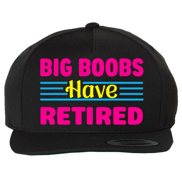 Big Boobs Have Retired Funny Breast Reduction Wool Snapback Cap