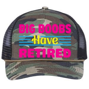 Big Boobs Have Retired Funny Breast Reduction Retro Rope Trucker Hat Cap