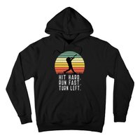 Baseball Batter Homerun Hit Hard Run Fast Turn Left Vintage Hoodie