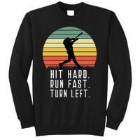 Baseball Batter Homerun Hit Hard Run Fast Turn Left Vintage Sweatshirt