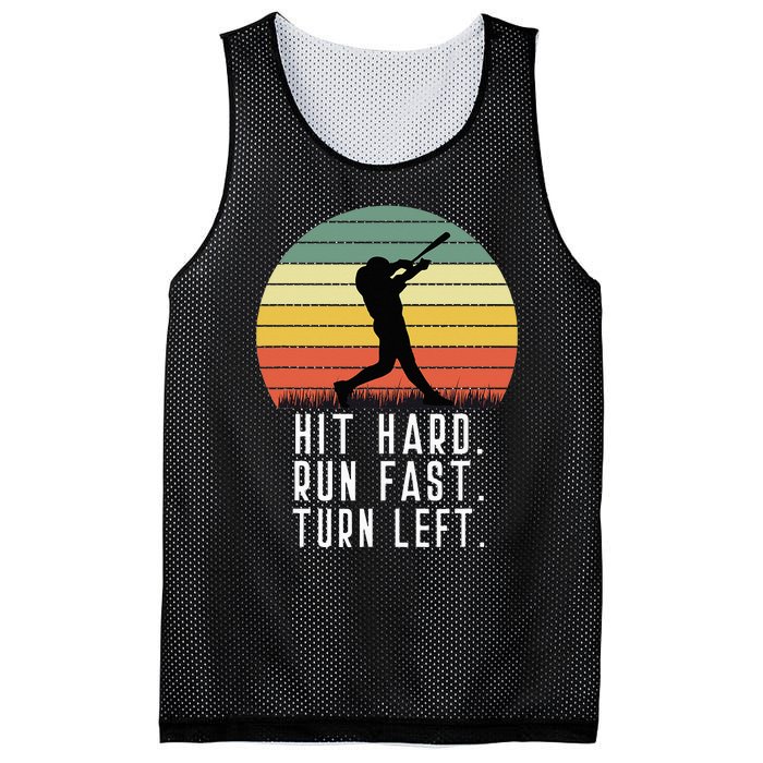 Baseball Batter Homerun Hit Hard Run Fast Turn Left Vintage Mesh Reversible Basketball Jersey Tank